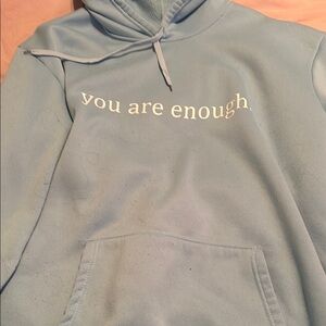 Light Blue Hoodie with Positive Message